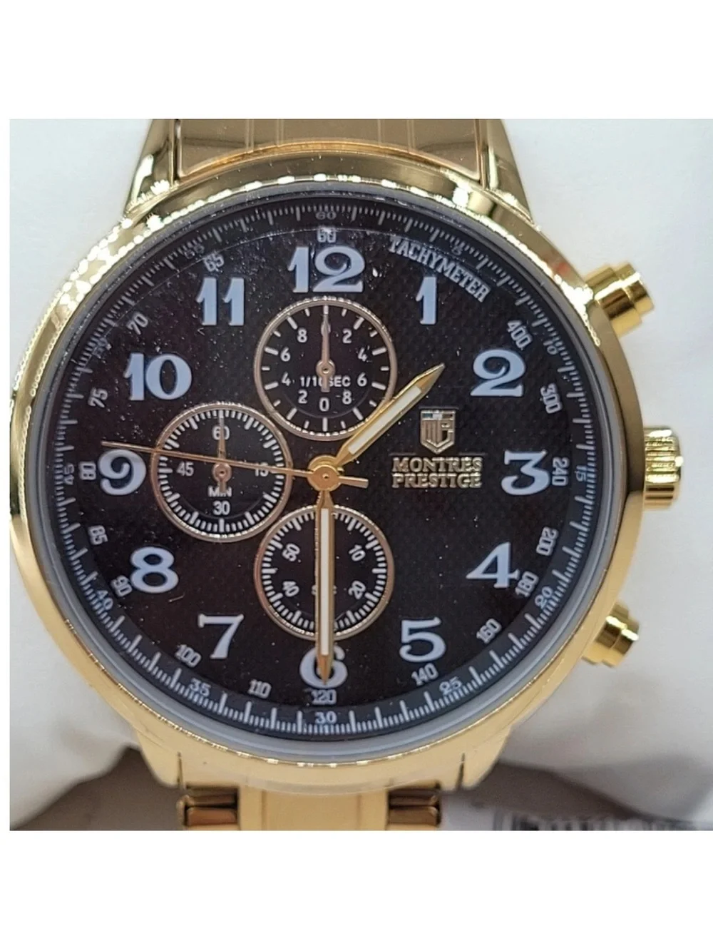 Invicta Gold Tone Men’s Chronograph Watch with Black Dial